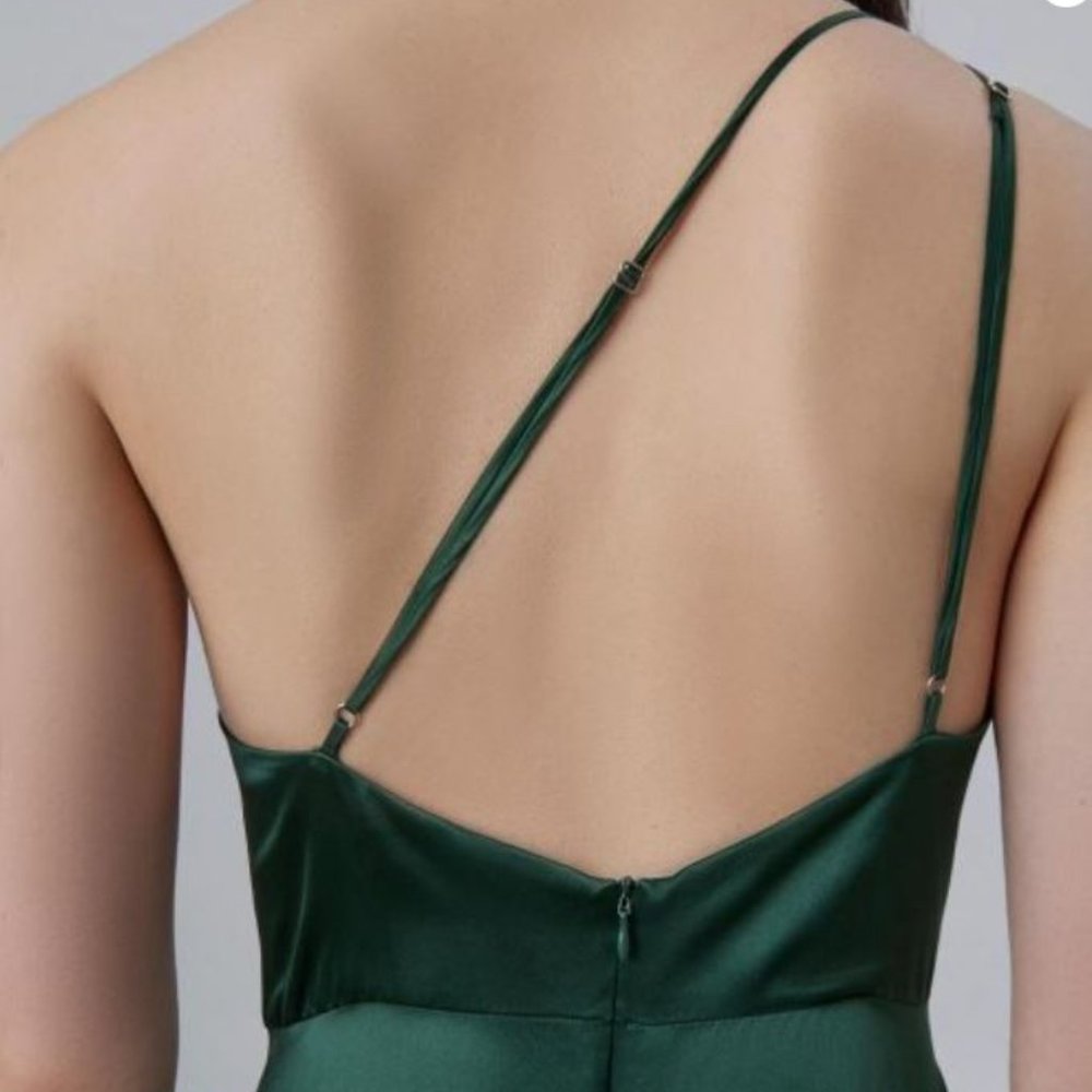 Wicked One Shoulder Silk Maxi Dress - Picture 2 of 5